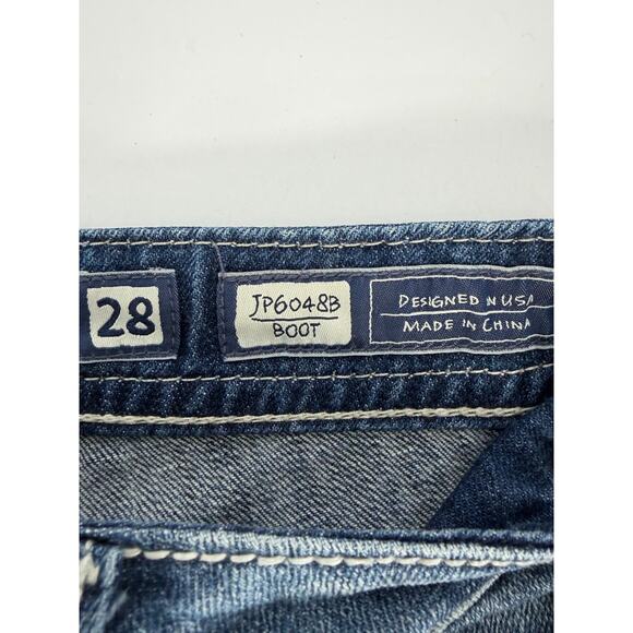 Miss Me Jeans Women's 28 Blue Bootcut Rhinestones Fleur De Lis Bling - Picture 11 of 12